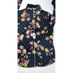 Banana Republic  Blue Lattice Floral Print Collar Classic‎ Fit Blouse MEDIUM Photo 6