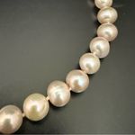 14K 585 Gold Clasp 9mm Ivory Cream Freshwater Cultured Pearl 17” Necklace 48.6g. Photo 15