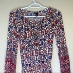 American Eagle Long Sleeve Floral Romper Size XXS Blue Photo 2