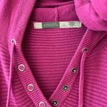 Athleta  Sz S Purple Sweatshirt Mini Dress Hoodie V Neck Stretch Kangaroo Pocket Photo 1