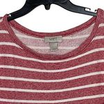 Loft Ann Taylor  Womens Sweatshirt Size Medium Red With White Stripes Pockets‎ Photo 1