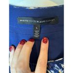 White House | Black Market WHBM Dress Women Large Blue Floral Print Tassel‎ Tie Neck Peasant Boho Mini Photo 9