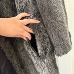 Vintage Made in USA Black & Grey Fur Coat Gray Size L Photo 6
