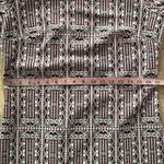 Vintage Stoner Square Geometric Knit Dress Red Gray White Tribal Mod Midi 70s Photo 5