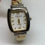 Studio gold tone women watch 24mm quartz analog cuff bracelet size 6.5” running Photo 1
