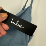 Lulus Hollywood Woman Dusty Blue Satin Midi Dress Size S Photo 7