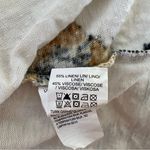 Lucky Brand Women's Top Cream Yellow Floral Scoop Neck Linen Blend Photo 7