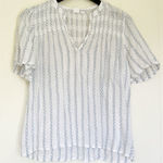 Gap  Blue and White Striped Short Sleeve Blouse Small Photo 0