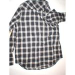 True Religion New Womens Designer M Plaid Top Logo Black Gray White NWT Long Photo 5