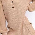 Le lis  Camel Knit Romper with Buttons Photo 0