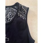 Athleta black tribal print muscle tank woman’s XS rash guard Photo 4