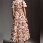 Anthropologie  the somerset maxi dress botanical motif floral size LARGE fall Photo 6