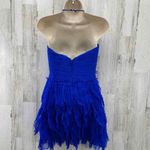 Jovani Y2K Fairy Winter Ball Dress Womens 2 Blue Silk Feathered Beaded Detail Photo 7