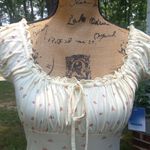 Abound  Yellow and Coral Floral Rose Cap Sleeve Blouse with Ruffled Tie Front NWT Photo 8