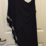 NWT black and silver sequin one shoulder dress. Size L Photo 5
