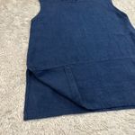 Bryn Walker Linen Women's Dark Wash Denim Sleeveless Top Dark Blue Photo 1