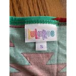 LuLaRoe Midi Dress Pullover Short Sleeve Sz Small Green Orange Polyester Spandex Photo 8