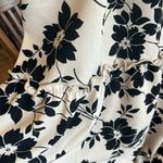 Maxi Skirt Cream Black Floral High Waist Flowy Photo 5