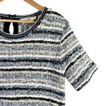 Tory Burch Blue Multi Tweed Sweater Dress Cotton Linen Blend, Size Small Photo 5