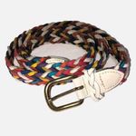 Belt Braided White Multicolor Argentina Leather Size M/L Rainbow Unisex Photo 0