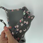 Aerie  Brooke Padded Bra Sz 34B Grey Floral Lace Trim Photo 6