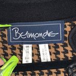 Vintage Belmonde Houndstooth Sweater Jacket Black Size 12 Photo 2