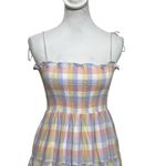 Amanda Uprichard  Emberly Plaid Tiered MIdi Smocked Dress Women’s Size XS Photo 2