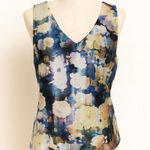 Robert Rodriguez  Sleeveless Abstract Floral Textured Blouse Zip Back Size M Photo 0