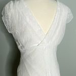 Speechless White Chiffon Deep V Neckline Lacey Overlay Midi Lined Dress 13 Photo 13