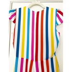 Color Me Courtney Sheree Striped Rainbow Jumpsuit White Size 2 Photo 6