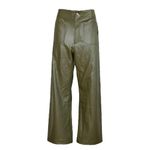 Anthropologie MAEVE x  Colette Cropped Wide Leg Faux Leather Pants, Moss, 33T Photo 11