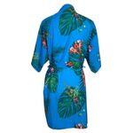 Soma  Satin Floral Robe Small/Medium Kimono Blue Multicolor Belted Feminine Photo 5