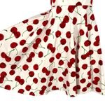 IXIA Cherry Print Sleeveless Fit and Flare Dress White Red Size Small Photo 8