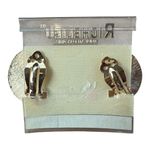 Vintage Richelieu Purple Simulated Pearl Clip Earrings Gold Tone Photo 1