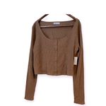 Arizona Jeans Arizona Womens XXL Scoop Neck Long Sleeve Crop Top Thermal Comfy Leisure Shirt Photo 3