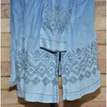 Chico's 1 Blue Ombre Open Front Chambray Shacket Jacket Size M 8 Pockets Photo 7