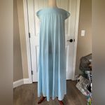 None Light Blue Vintage Slip Robe with Lace Detail‎ Photo 2