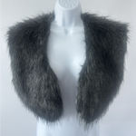 Spiegel Women's S Black Gray Faux Fur Vest by - Open Front Cropped Lined (b49) Photo 0