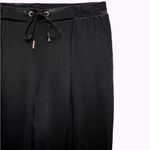 ZARA  SATIN PAJAMA STYLE Skinny PANTS W/ DRAWSTRING BLACK SIZE S NEW Photo 6