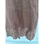 East India Womens Linen Maxi Dress Size L Brown Linen Side Slit Lagenlook Boho Size L Photo 3