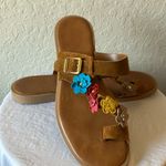 Tan & Yellow Embellished Floral Sandals with Slip Photo 2