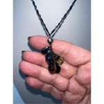 Dark Gunmetal Goth Y Beaded Necklace Black Photo 2