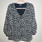 Vince Camuto  Leopard V Neck‎ Career Top | Large Photo 0