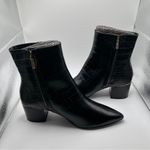 NWOB Thursday Boot Company Women's Black Croco Leather Luna Bootie size 8 Photo 8