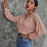SheIn Cropped V Neck Sweater Photo 0