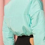 superdown  Ava Cropped Puffer Jacket in Aqua Photo 1
