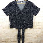 Hot Topic Constellation Tie Front Button Up Top Womens S Black Goth 90s Photo 9