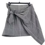 Who What Wear Plaid Mini Skirt Size 2 Preppy Asymmetrical Bow Tie Waist Stretch Photo 0