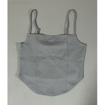 Gray Grey Solid Fitted Zipper Tank Crop Top Shirt Blouse Size M 🩶 Size M Photo 1