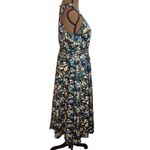 Classiques Entier  silk abstract print smocked accent midi dress pleated size 6 Photo 2